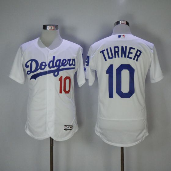 Men Los Angeles Dodgers 10 Justin Turner White Elite MLB Jerseys